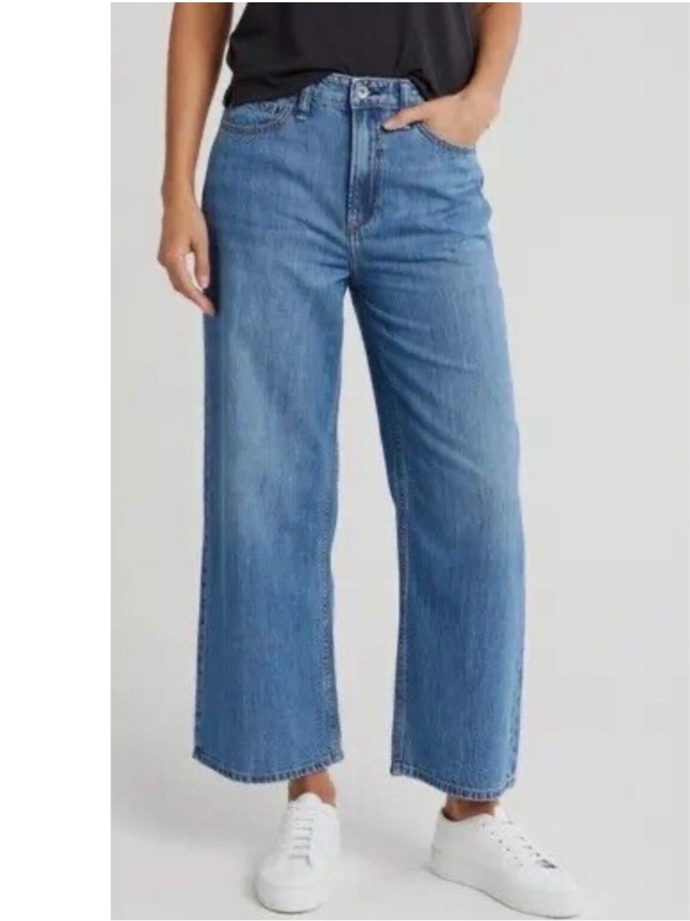 Rag & Bone Jeans Lori Mid-Rise Crop in Medium Wash